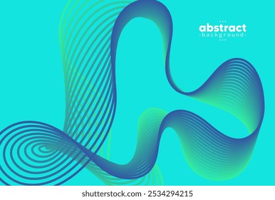 Tecnología digital de línea de flujo Abstractas, onda de partículas lisas, Fondo de pantalla de fondo de concepto de diseño techno de big data, Vector eps 
