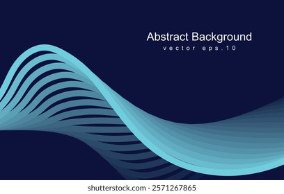 Abstract flowing line digital technology, smooth particle wave, big data techno design concept background wallpaper, vector eps 10