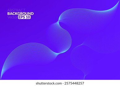 Abstract flowing line digital technology, smooth particle wave, big data techno design concept background wallpaper, vector eps