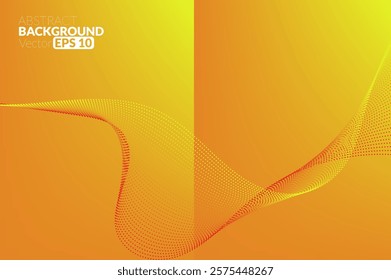 Abstract flowing line digital technology, smooth particle wave, big data techno design concept background wallpaper, vector eps