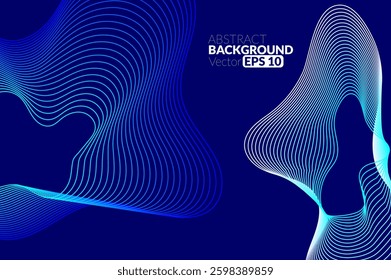Abstract flowing line digital technology, smooth particle wave, big data techno design concept background wallpaper, vector eps
