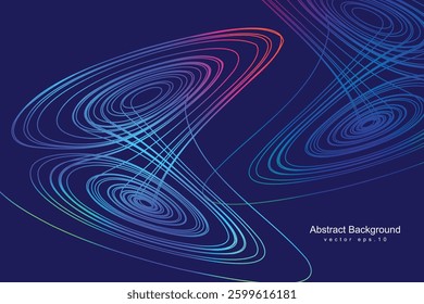 Abstract flowing line digital technology, smooth particle wave, big data techno design concept background wallpaper, vector eps 
