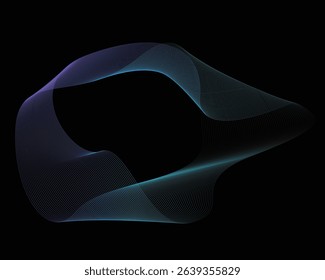 Abstract flowing line digital technology, smooth particle wave, big data techno design concept background wallpaper, vector ep