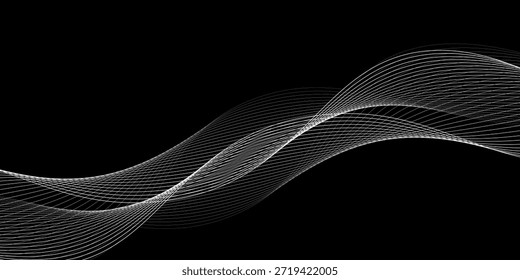 Abstract flowing line digital technology, smooth particle wave, big data techno design concept background wallpaper, vector eps

