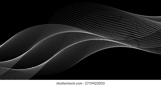 Abstract flowing line digital technology, smooth particle wave, big data techno design concept background wallpaper, vector eps

