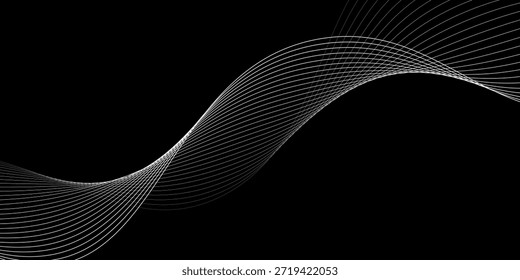 Tecnologia digital de linha de fluxo abstrato, onda de partícula suave, Big Data techno design conceito fundo papel de parede, eps vetorial

