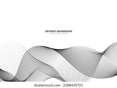 Abstract flowing line digital, wavy stripes, Wave line art, Curved design, Smooth particle wave, big data techno design concept background wallpaper, Website landing Template, Vector Eps