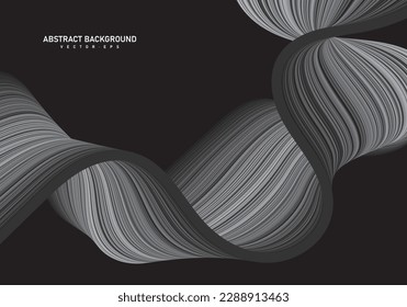 Abstract flowing line digital, wavy stripes, Wave line art, Curved design, Smooth particle wave, big data techno design concept background wallpaper, Website landing Template, Vector Eps