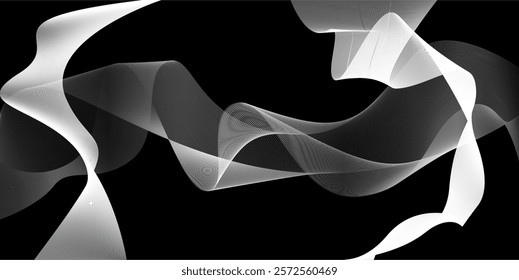 Abstract flowing lines background, Moving lines design element and dynamic shapes, Modern template for design. Vector illustration