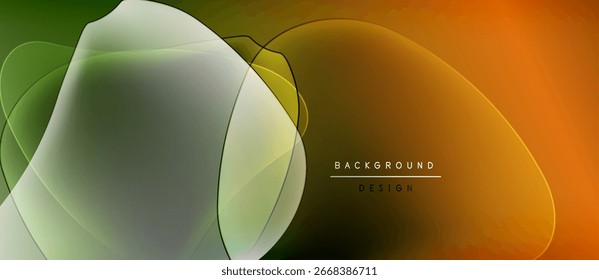Abstract flowing lines create vibrant gradient background. Green, yellow, orange hues blend seamlessly, modern design element.