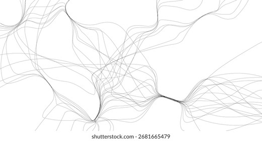 Abstract flowing lines in monochrome creating a delicate minimalist, abstract, modern, geometric, background design perfect for digital art and creative projects.