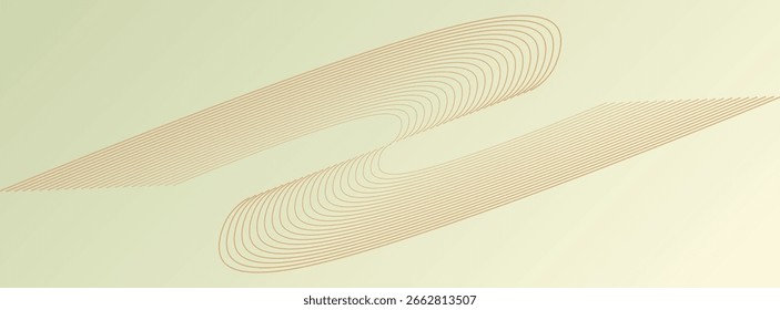 Abstrato linhas fluindo em um fundo de gradiente de luz, criando uma sensação de movimento e forma orgânica com uma estética moderna e minimalista. Campos dourados de verão