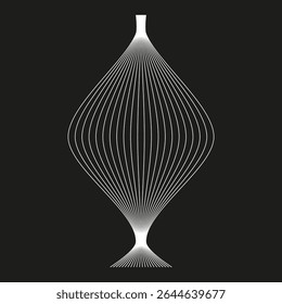 Abstract flowing lines. Optical illusion form. White grey gradient. Vector modern art.