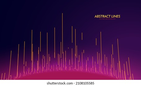 Abstract Flowing Lines. Speed Lines Lights Graphics. Futuristic Linear Backdrop Design. Technology, Big Data, Science Theme Template.