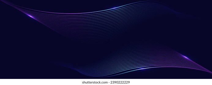 Abstract flowing lines wave. Digital future technology concept. vector 