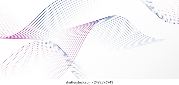 Abstract flowing lines wave. Digital future technology background.