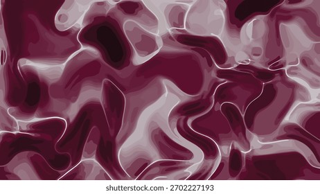 Abstract flowing liquid animation with light reflections in deep maroon, seamless loop, Abstracts Plastic, Stock royalty.