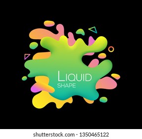 Abstract flowing liquid elements, colorful forms, dynamic geometric shapes, green gradient waves, vector illustration