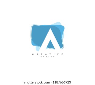 Abstract Flowing Liquid Shape Letter A Logo Design