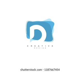 Abstract Flowing Liquid Shape Letter D Logo Design