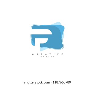 Abstract Flowing Liquid Shape Letter F Logo Design