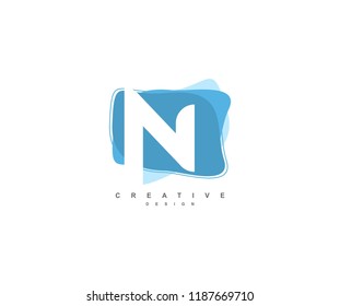 Abstract Flowing Liquid Shape Letter N Logo Design