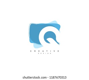 Abstract Flowing Liquid Shape Letter Q Logo Design