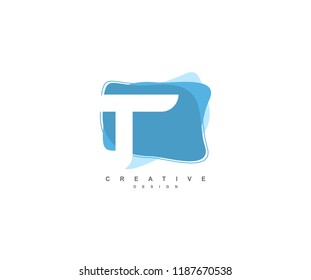 Abstract Flowing Liquid Shape Letter T Logo Design