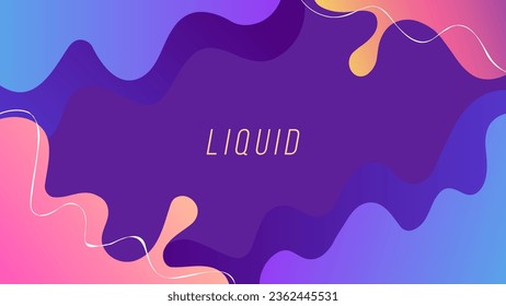 Abstract flowing liquid shapes background. Dynamic vibrant color gradients. Bright color splashes. Vector illustration.