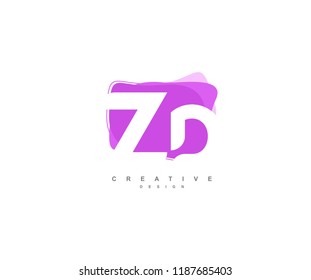 Abstract Flowing Liquid Shapes Letter ZD Logo Design