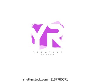 Abstract Flowing Liquid Shapes Letter YR Logo Design