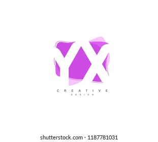 Abstract Flowing Liquid Shapes Letter YX Logo Design