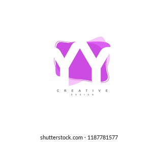 Abstract Flowing Liquid Shapes Letter YY Logo Design