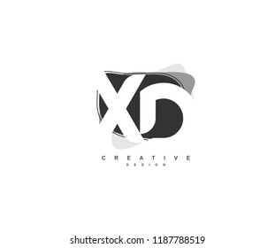 Abstract Flowing Liquid Shapes Letter XD Logo Design
