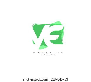 Abstract Flowing Liquid Shapes Letter VE Logo Design