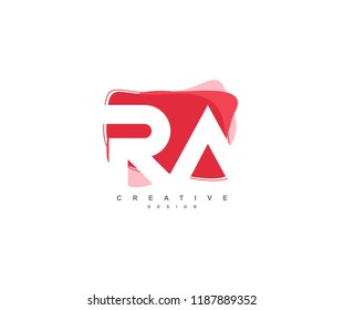 Abstract Flowing Liquid Shapes Letter RA Logo Design