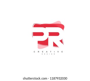 Abstract Flowing Liquid Shapes Letter PR Logo Design
