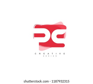 Abstract Flowing Liquid Shapes Letter PS Logo Design