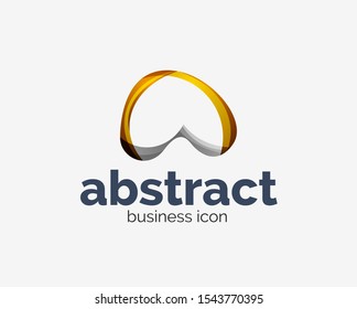 Abstract flowing logo, business branding line logotype. Vector