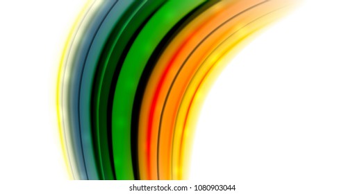Abstract flowing motion wave, liquid colors mixing, vector abstract background with light dots effect
