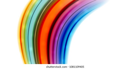 Abstract flowing motion wave, liquid colors mixing, vector abstract background with light dots effect