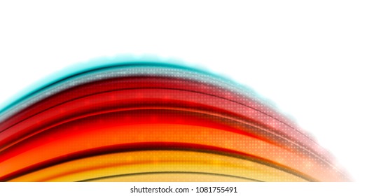 Abstract flowing motion wave, liquid colors mixing, vector abstract background with light dots effect