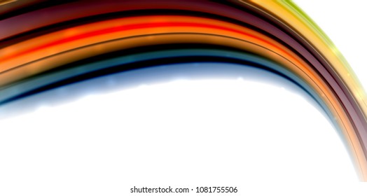 Abstract flowing motion wave, liquid colors mixing, vector abstract background with light dots effect
