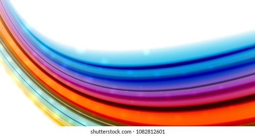 Abstract flowing motion wave, liquid colors mixing, vector abstract background with light dots effect