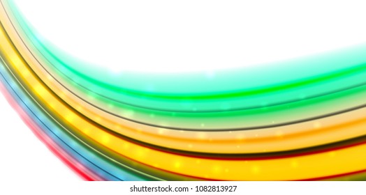 Ola de movimiento de flujo abstracto, mezcla de colores líquidos, fondo abstracto vectorial con efecto de puntos de luz