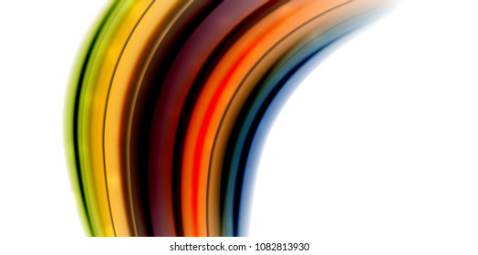 Ola de movimiento de flujo abstracto, mezcla de colores líquidos, fondo abstracto vectorial con efecto de puntos de luz