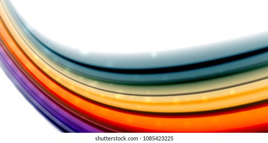 Abstract flowing motion wave, liquid colors mixing, vector abstract background with light dots effect