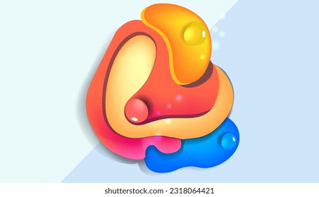 An abstract flowing multicolored figure. Vector illustration