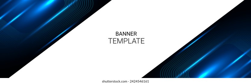 Fondo de diseño de línea de etiqueta rápida azul de neón fluido abstracto