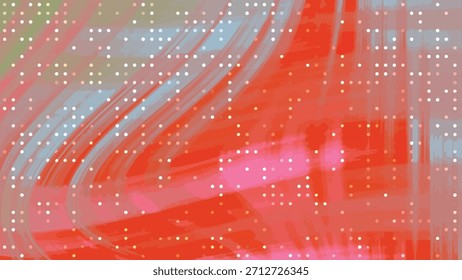 Abstract flowing red and cyan background with white dots and dynamic motion design, Abstracts Twirl Blink Dot, Stock royalty free image.